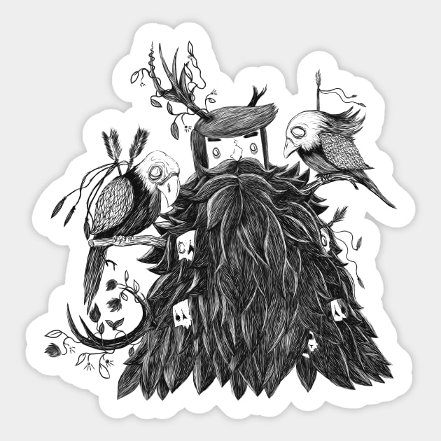 beard nest Sticker by TheDEADLOOK